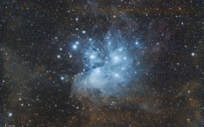 Les Pléaides (M45) accompagnées des nébulosités (IFN) voisines
