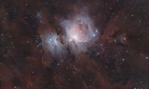Grande Nébuleuse d’Orion (M42 + M43) + Nébuleuse du Running Man (NGC1977)