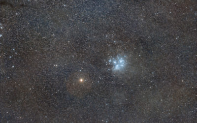 Les Pléaides et Mars en grand champ