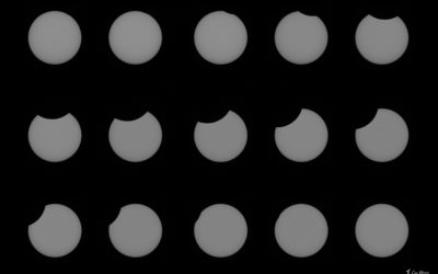 Mosaïque des phases de l’éclipse partielle (12.78%) de soleil de Juin 2021
